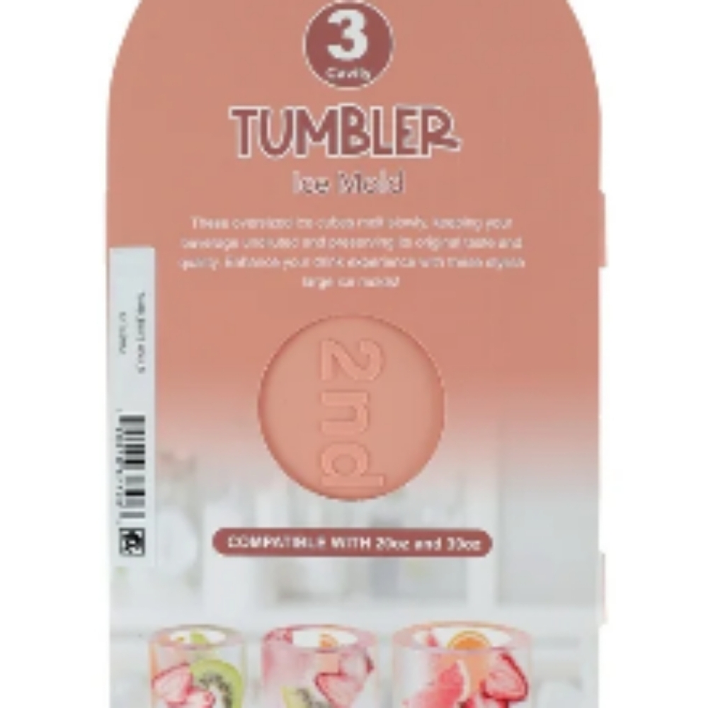 New never used pink silicone 3 cavity 40oz tumbler ice mold